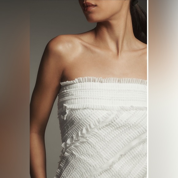 Anthropologie ENDLESS ROSE STRAPLESS TEXTURED FITTED MINI DRESS NWT - Picture 9 of 11